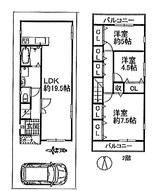 Floor plan. 27.5 million yen, 3LDK, Land area 80.52 sq m , Building area 90.31 sq m
