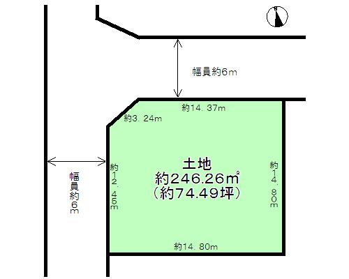 Compartment figure. Land price 19,800,000 yen, Land area 246.26 sq m   ◆ Land about 74.49 square meters