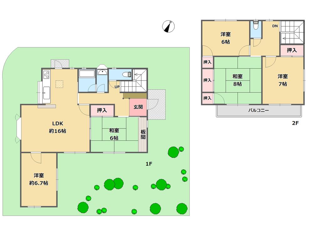 Floor plan. 19.5 million yen, 5LDK, Land area 235.95 sq m , Interior completely renovated already in the building area 122.9 sq m November 2002