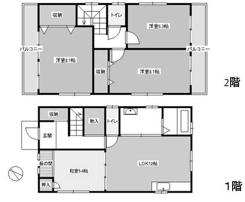 Floor plan. 25,800,000 yen, 4LDK, Land area 120.07 sq m , To clean space in the building area 105 sq m storage space enhancement