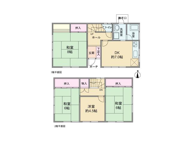 Floor plan. 10.8 million yen, 4DK, Land area 84.99 sq m , Building area 77.01 sq m