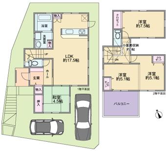 Floor plan. 23.8 million yen, 4LDK, Land area 121.25 sq m , Building area 93.69 sq m