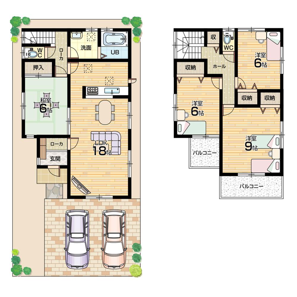 Floor plan. 32,800,000 yen, 4LDK, Land area 175.48 sq m , Building area 105.98 sq m   [No. 2 place] 
