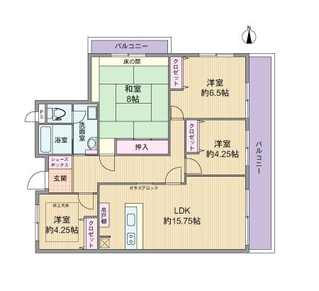 Floor plan. 4LDK, Price 21.3 million yen, Footprint 109.21 sq m , Balcony area 20.19 sq m