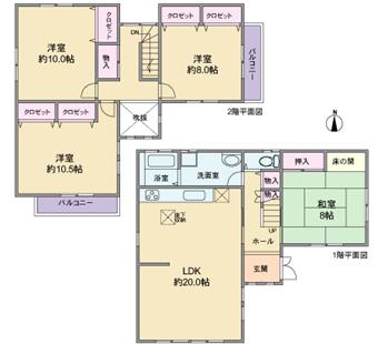 Floor plan. 22.5 million yen, 4LDK, Land area 197.4 sq m , Building area 131.22 sq m