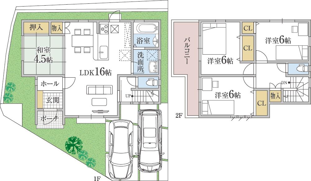 Floor plan. (No. 8 locations), Price 28,470,000 yen, 4LDK, Land area 110.79 sq m , Building area 96.05 sq m