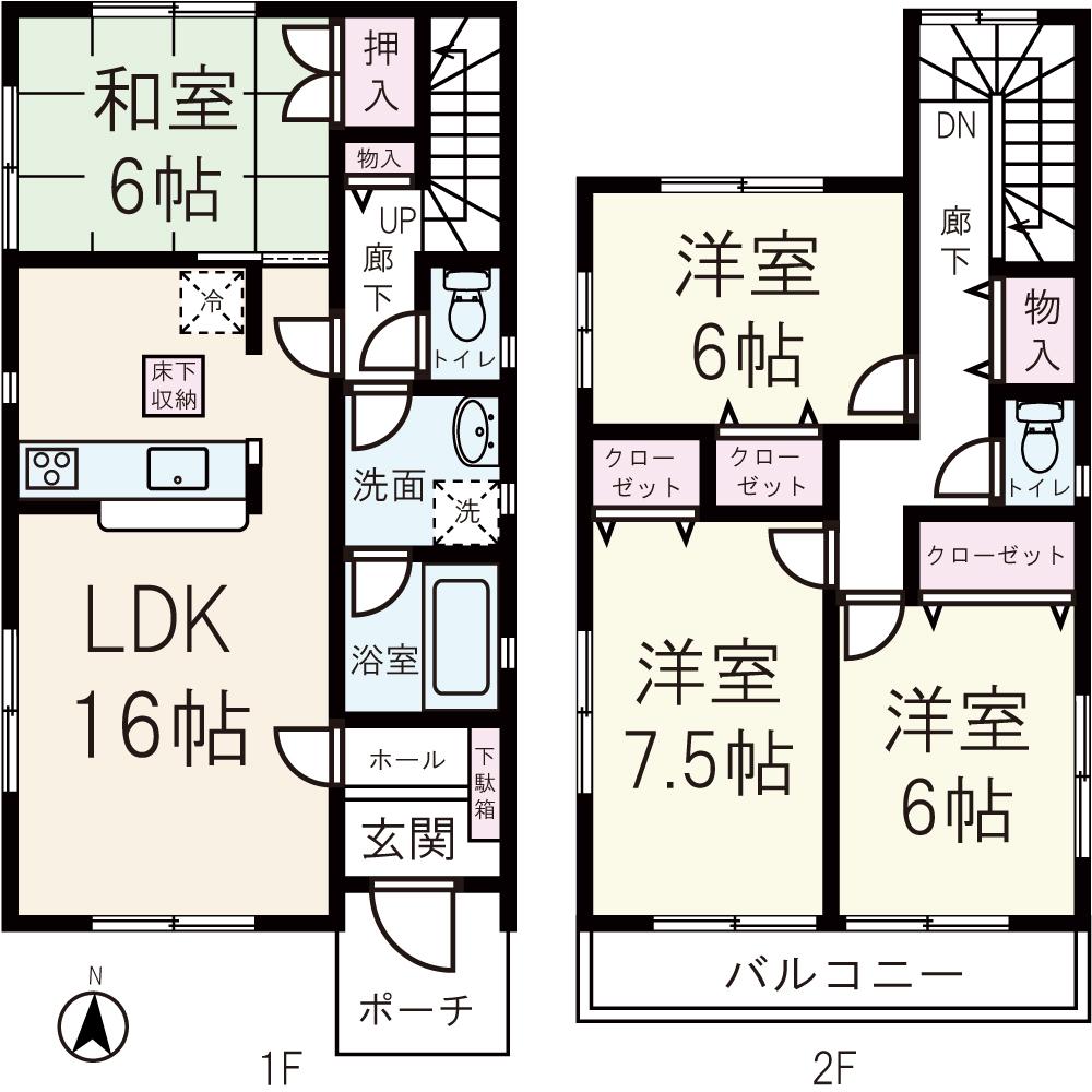 Floor plan. (No. 2 locations), Price 23.8 million yen, 4LDK, Land area 115.6 sq m , Building area 98.82 sq m