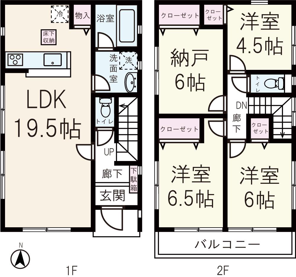 Floor plan. (No. 3 locations), Price 22.5 million yen, 4LDK, Land area 115.6 sq m , Building area 94.77 sq m