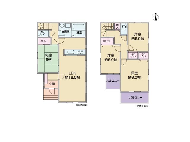 Floor plan. 32,800,000 yen, 4LDK, Land area 175.1 sq m , Building area 105.98 sq m