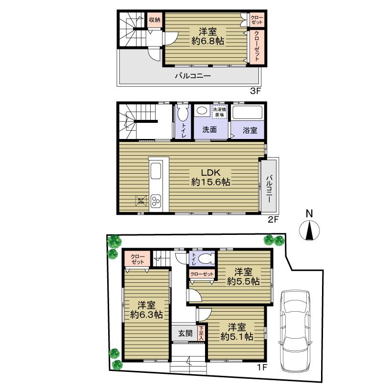 Floor plan. 36,800,000 yen, 4LDK, Land area 66.2 sq m , Building area 92.19 sq m   ■ Floor plan