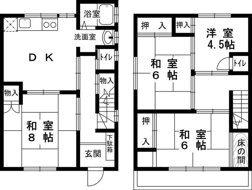 Floor plan. 27,800,000 yen, 4DK, Land area 72.58 sq m , Building area 94.01 sq m