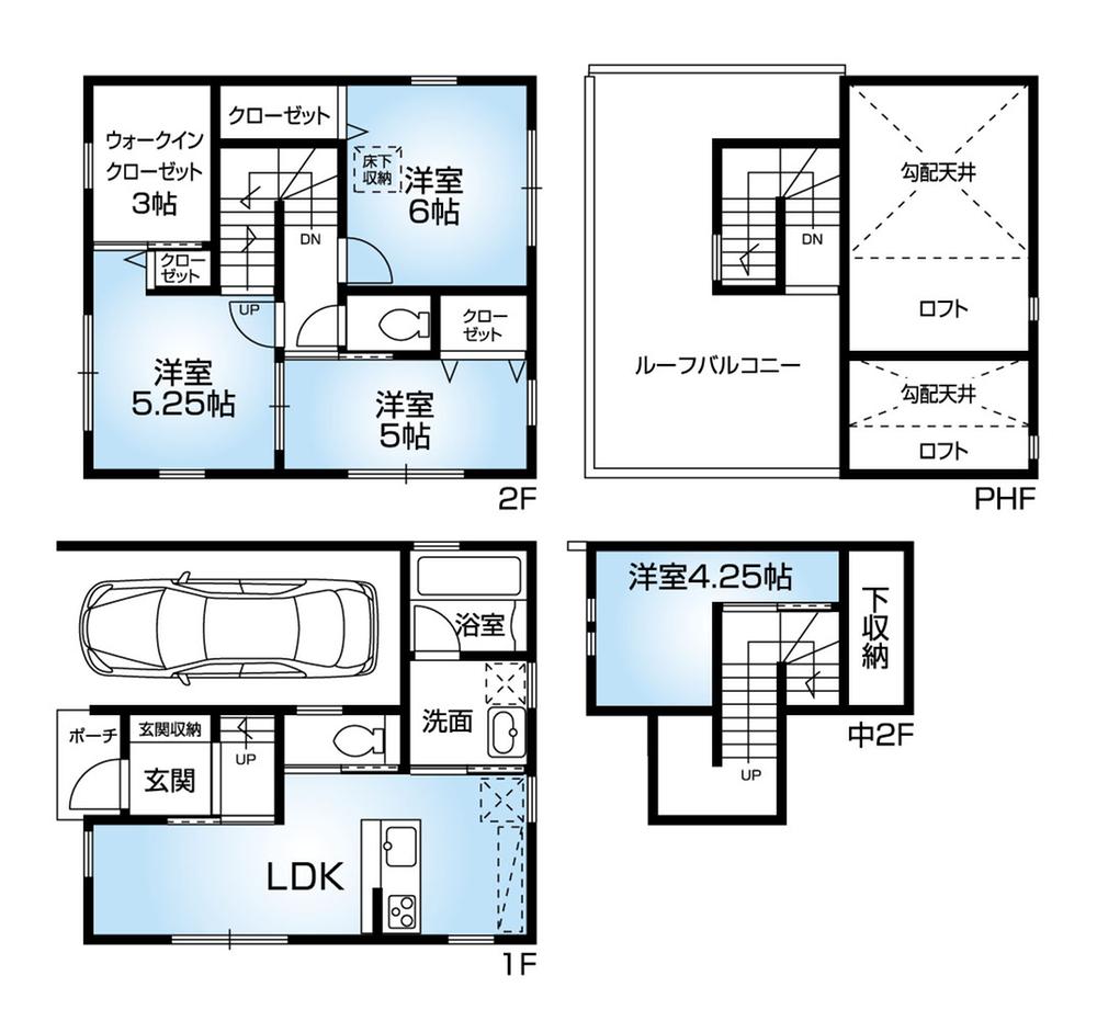 Floor plan. 30,800,000 yen, 4LDK, Land area 56.22 sq m , Building area 86.86 sq m roof balcony ・ With loft! 