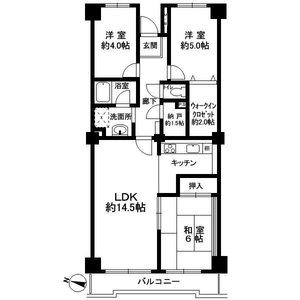 Floor plan. 3LDK + S (storeroom), Price 14.9 million yen, Occupied area 73.62 sq m , Balcony area 8.26 sq m
