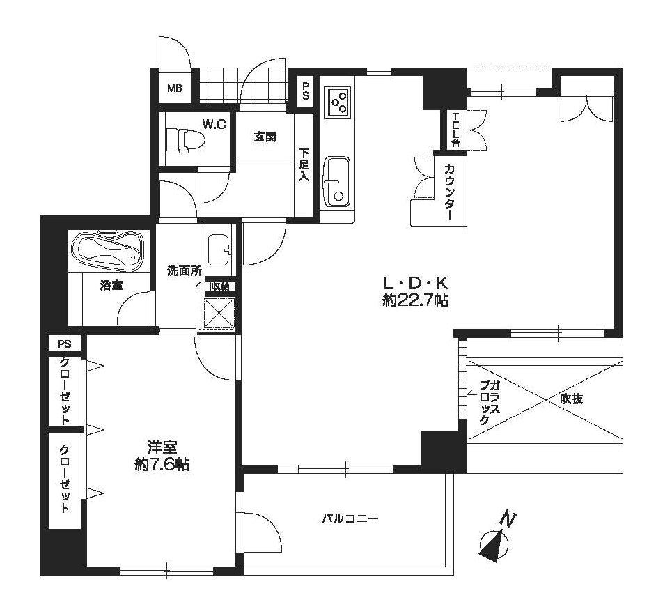 Floor plan. 1LDK, Price 32 million yen, Occupied area 68.05 sq m , Balcony area 6.7 sq m site (September 2013) Shooting