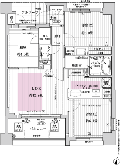 Floor: 3LDK, occupied area: 63.26 sq m, Price: 32,233,000 yen