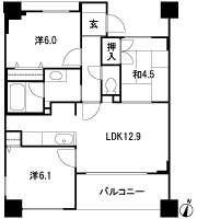 Floor: 3LDK, occupied area: 63.26 sq m, Price: 29,456,000 yen