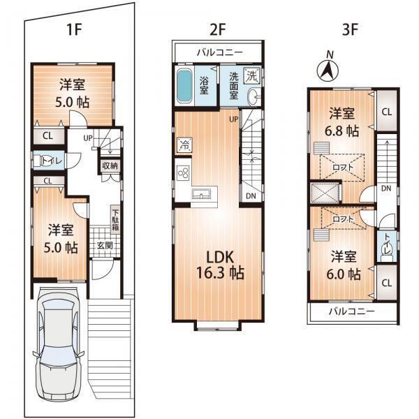 Floor plan. 35,800,000 yen, 4LDK, Land area 68.34 sq m , Building area 93.64 sq m
