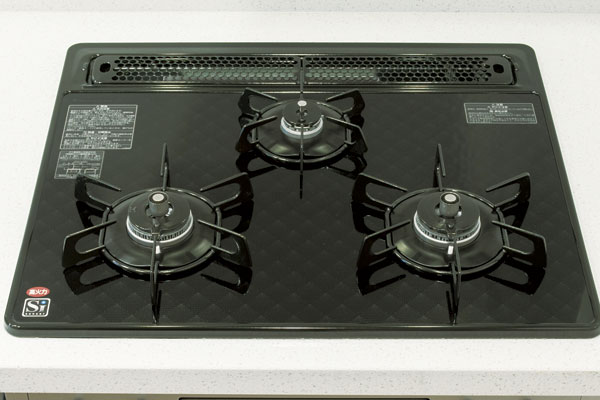 Kitchen.  [Glass top three-necked stove] In all mouth extinction with a sensor with overheating prevention function, Care is easy to glass top three-neck stove (same specifications)