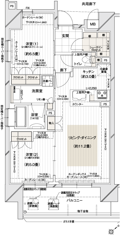 Floor: 2LDK, occupied area: 60.22 sq m, Price: 32,710,000 yen