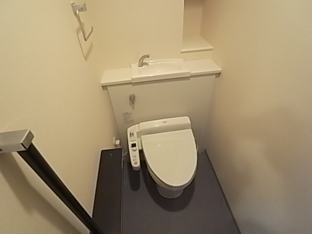 Toilet. The image is a different type of room (reference image)