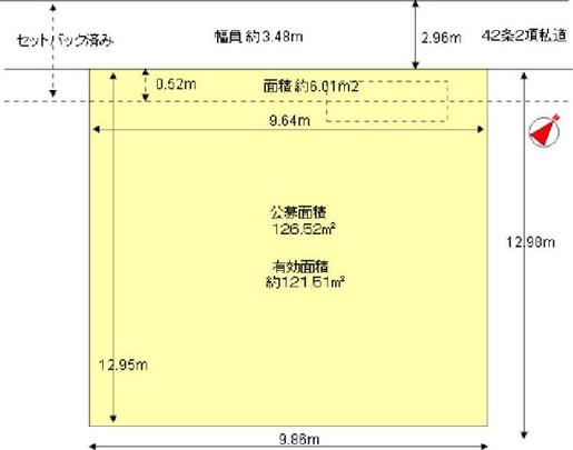 Compartment figure. Land price 38,500,000 yen, Land area 126.52 sq m