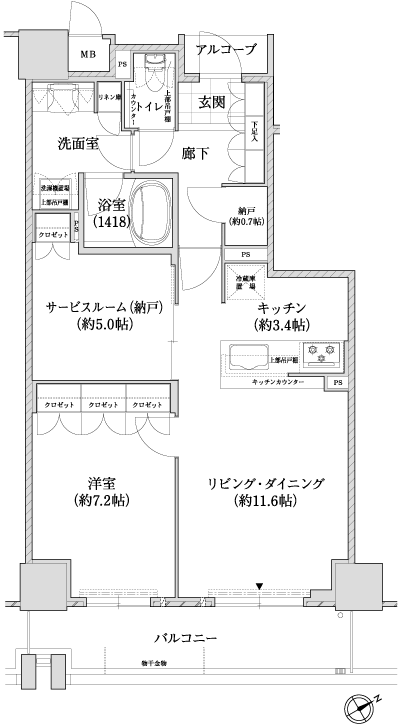 Floor: 1LDK + S (storeroom), the occupied area: 64.32 sq m, Price: TBD