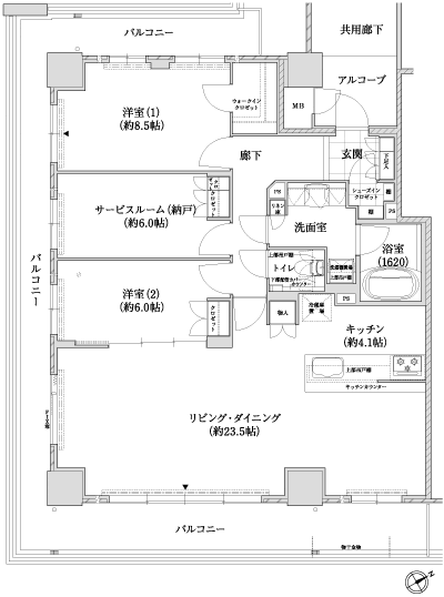 Floor: 2LDK + S (storeroom), the occupied area: 103.18 sq m, Price: TBD