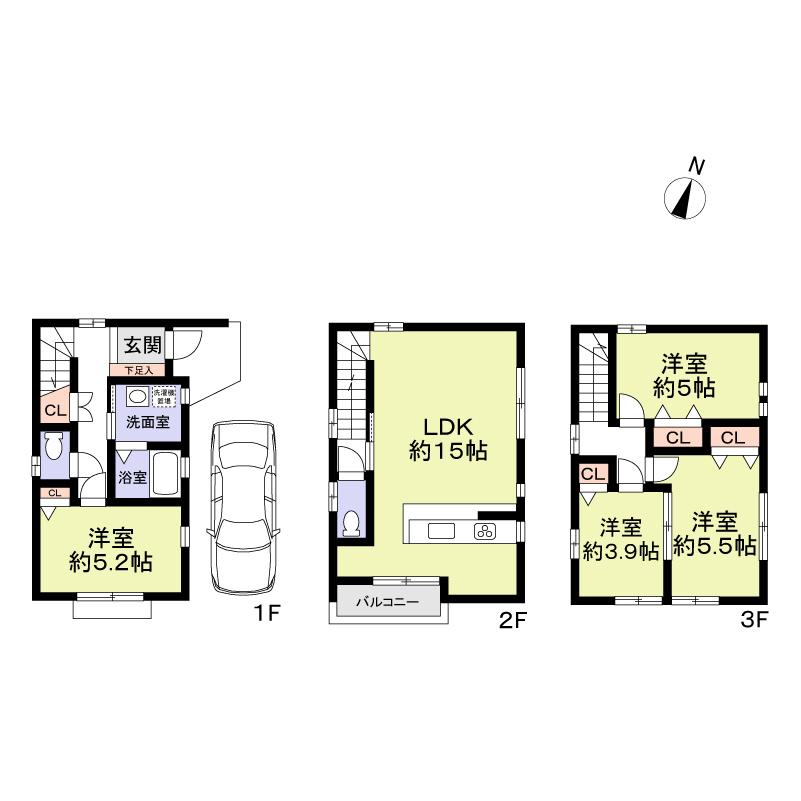 Floor plan. 33,800,000 yen, 4LDK, Land area 50.29 sq m , Building area 82.74 sq m floor plan