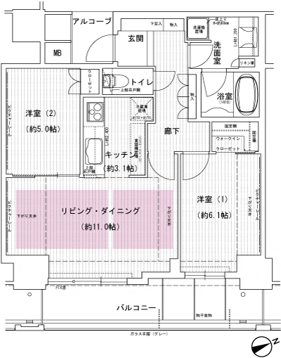Floor: 2LDK, occupied area: 60.79 sq m, Price: TBD