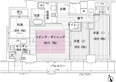 Floor: 3LDK, occupied area: 87.87 sq m, Price: 57.6 million yen