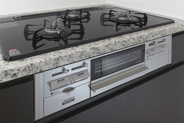 Kitchen.  [Glass top stove] Glass top stove in the wide size of 750mm, No convenient water is with a two-sided grill (same specifications)