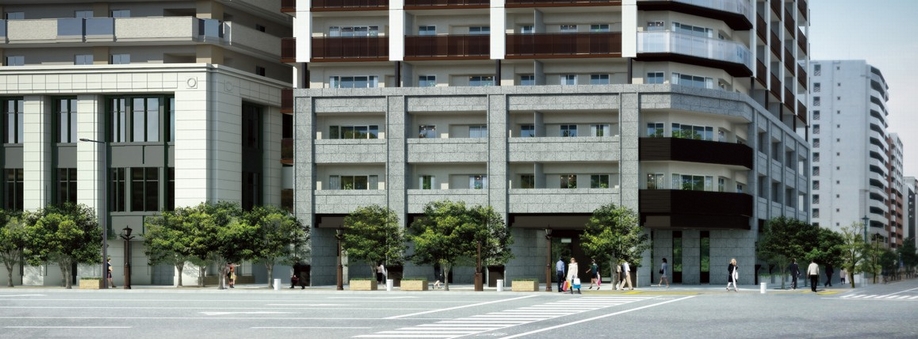 The foundation part, Authentic took over Kobe Culture ・ Design a modern modeling. Local neighborhood photo (December 2011 shooting), CG synthesis appearance Rendering (in fact a slightly different)