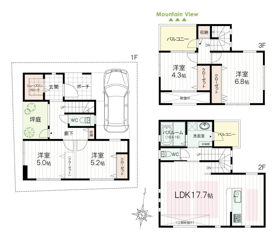 Floor plan. 42,800,000 yen, 4LDK, Land area 77.88 sq m , Building area 103.53 sq m