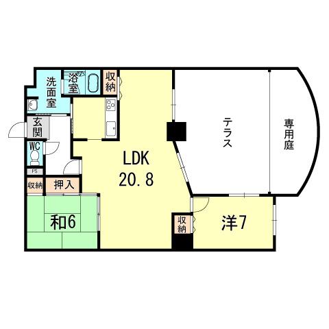 Floor plan. 2LDK, Price 21,800,000 yen, Footprint 76.4 sq m , Balcony area 22.5 sq m