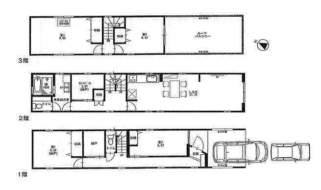 Floor plan. 43,800,000 yen, 3LDK + S (storeroom), Land area 96.17 sq m , Building area 128.27 sq m Yamamotodori 4-chome Newly built single-family (C No. land)