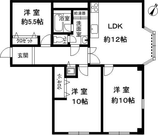 Floor plan. 3LDK, Price 26,800,000 yen, Occupied area 97.84 sq m