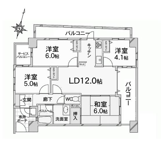 Floor plan. 4LDK, Price 27.5 million yen, Occupied area 70.15 sq m , Balcony area 17.24 sq m