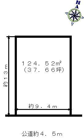 Compartment figure. Land price 41,500,000 yen, Land area 124.52 sq m