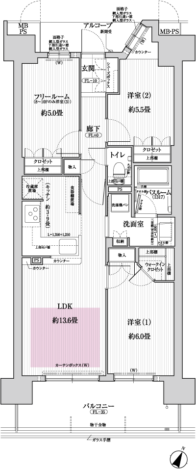 Floor: 2LDK + F ・ 3LDK, occupied area: 66.34 sq m, Price: 29.4 million yen ~ 34,800,000 yen