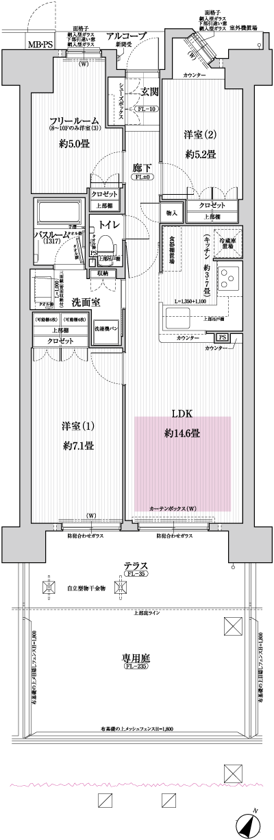 Floor: 2LDK + F, the area occupied: 67.9 sq m, Price: 30.2 million yen