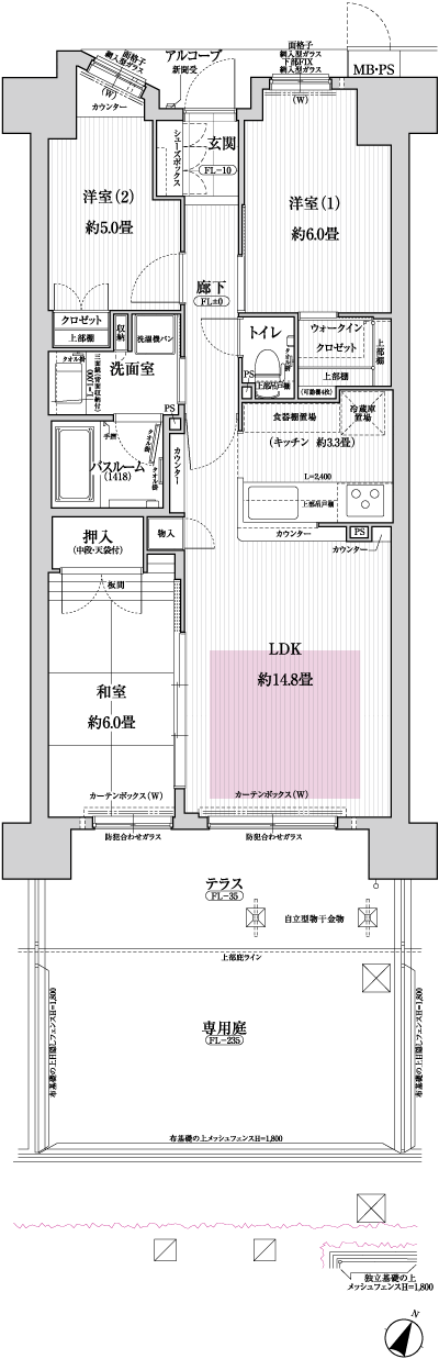 Floor: 3LDK, occupied area: 70.24 sq m, Price: 31.3 million yen