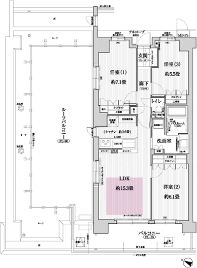 Floor: 3LDK, the area occupied: 73.7 sq m, Price: 38.9 million yen