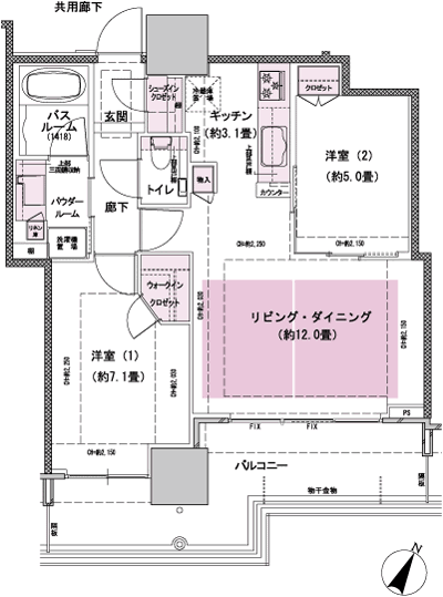 Floor: 2LD · K + WIC + SIC, the occupied area: 60.33 sq m, Price: 43.8 million yen