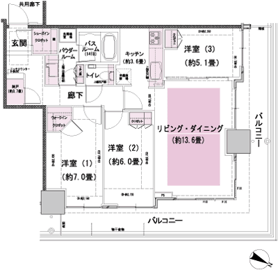 Floor: 3LD · K + N (storeroom) + WIC + SIC, the occupied area: 80.06 sq m, price: 63 million yen