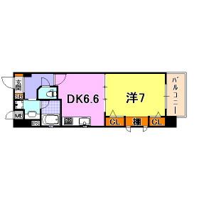 Floor plan. 1DK, Price 19.5 million yen, Occupied area 34.91 sq m , Balcony area 5.1 sq m