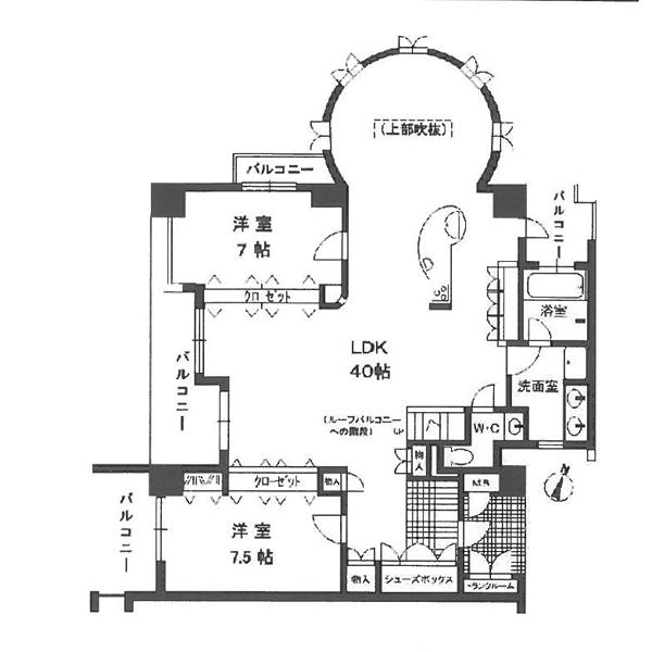 Floor plan. 2LDK, Price 98 million yen, Footprint 138.02 sq m , Balcony area 20.45 sq m
