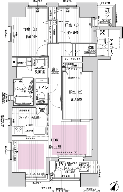 Floor: 3LDK, occupied area: 68.71 sq m, Price: 38,900,000 yen ~ 47,500,000 yen