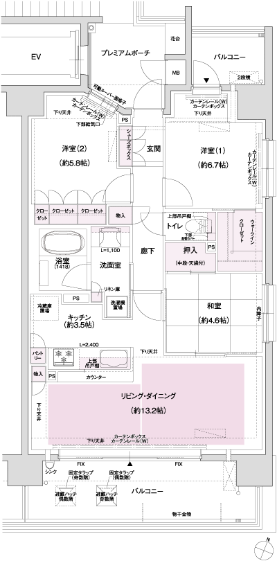 Floor: 3LDK, occupied area: 76.26 sq m, Price: 51.9 million yen