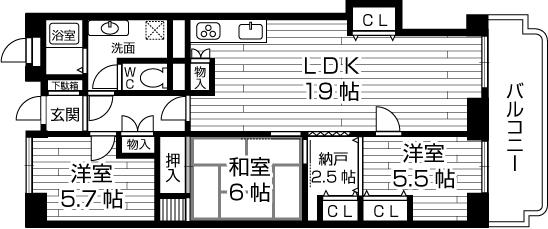 Floor plan. 3LDK + S (storeroom), Price 18.9 million yen, Occupied area 88.07 sq m , Balcony area 10.65 sq m spacious living