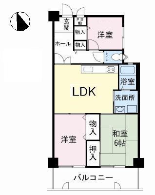 Floor plan. 2LDK + S (storeroom), Price 11.8 million yen, Occupied area 57.01 sq m , Balcony area 8.92 sq m 2SLDK, South balcony